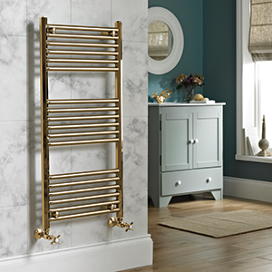 'New Traditional' with Dark Gold Art Moderne II Towel Warmer by Vogue (UK)